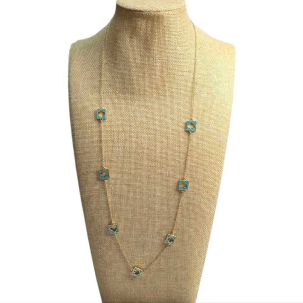 Kate Spade New York Gold Tone‎ Necklace with Spade Heart Club Diamond